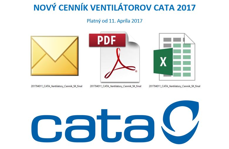 Cenník CATA Ventilátory 2017 od 11.4.2017
