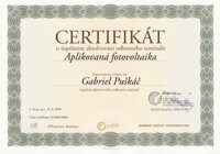 Certifikát Aplikovaná fotovoltaika 2010