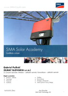 Certifikát SMA Solar Academy 2010